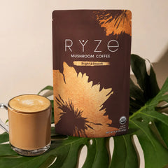 RYZE Mushroom Coffee — Organic Instant Coffee with Cordyceps & Reishi, 30 Servings J0