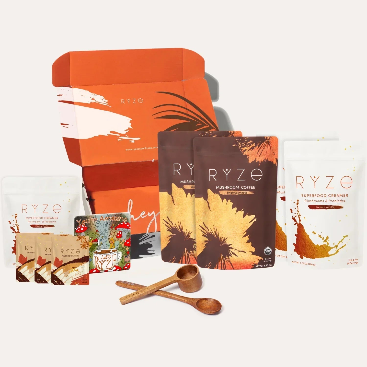 RYZE Lovers Gift Set: 2 Coffees + 2 Creamers J0