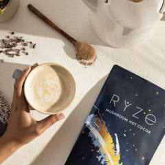 RYZE Mushroom Hot Cocoa — Organic Instant Cocoa with L-Theanine & Melatonin, 20 Servings A2