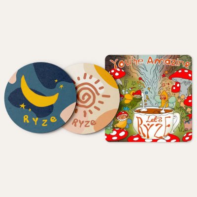 Coasters + Mushroom Magnet F9