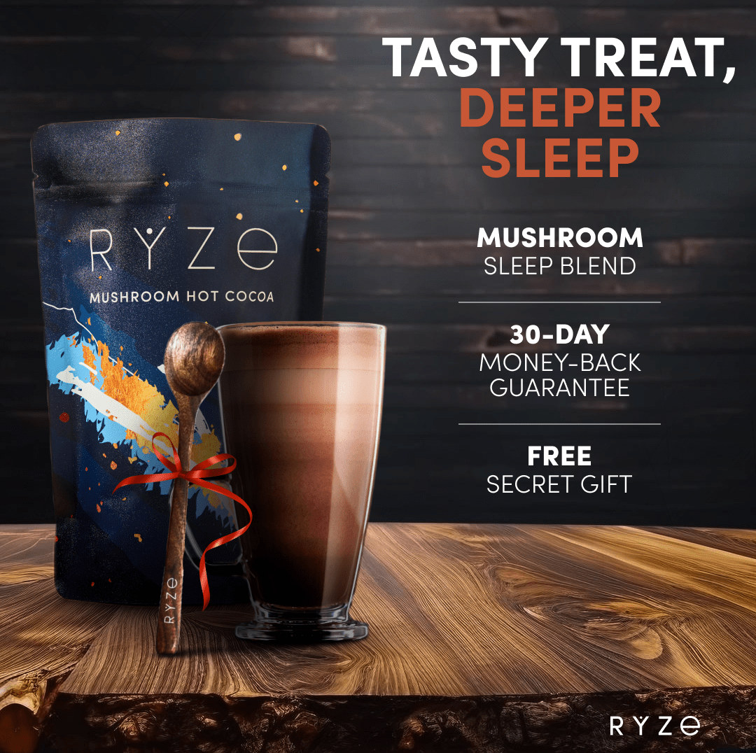 RYZE Hot Cocoa - with 6 Sleep Superfoods to Help Fall Asleep and Stay Asleep D3