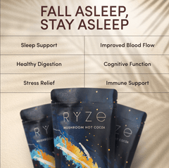 RYZE Hot Cocoa - with 6 Sleep Superfoods to Help Fall Asleep and Stay Asleep D3