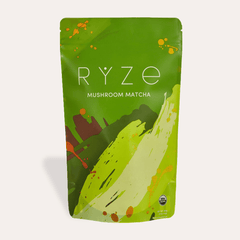 RYZE Mushroom Matcha - with 6 Organic Adaptogenic Mushrooms Grown In USA and Ceremonial-Grade Japanese Matcha N4