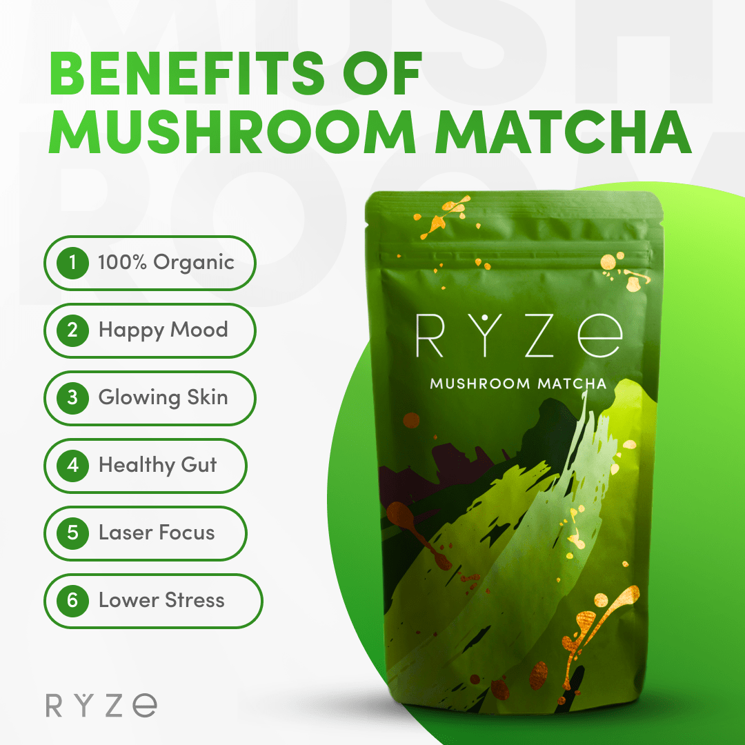 RYZE Organic Mushroom Matcha Starter Kit (60 servings) H7